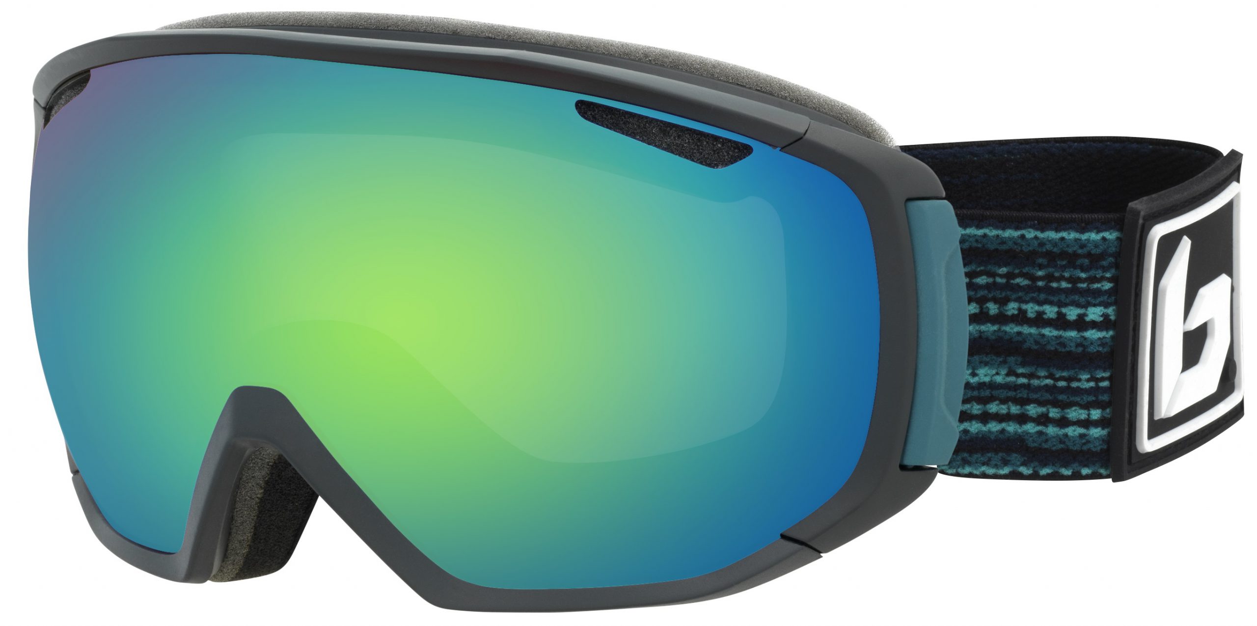Bollé Tsar Matte Black & Blue Matrix Green Emerald skibril met een groene lens